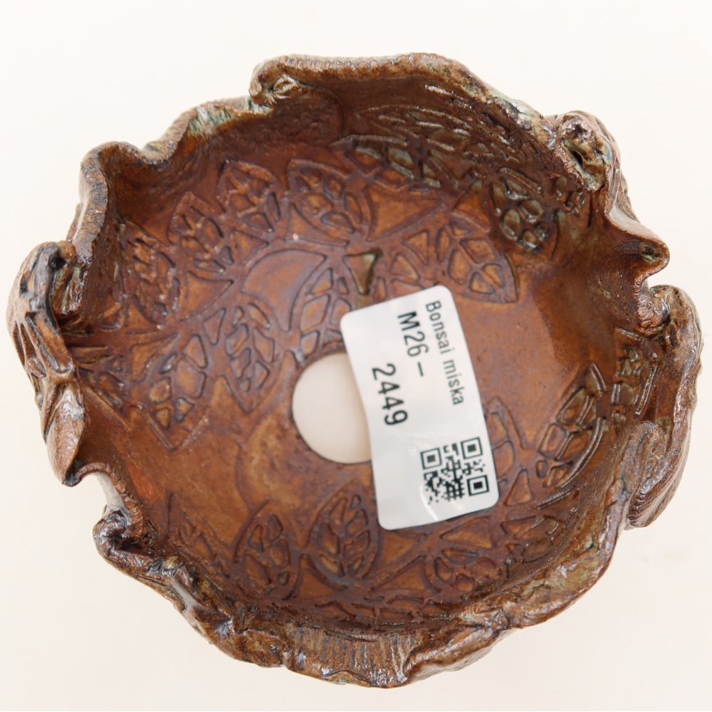 Keramikschale  8,5 x 8,5 x 7 cm, Farbe: braun-grün