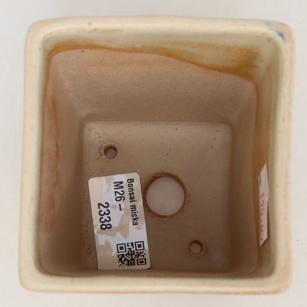 Keramik-Bonsai-Schale 7,5 x 7,5 x 10 cm, Farbe: Beige