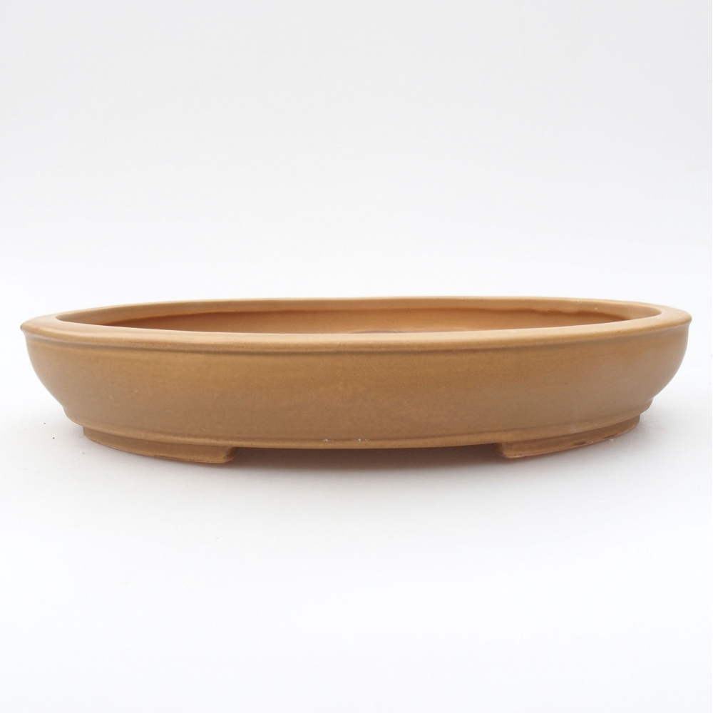 Keramik-Bonsaischale 25 x 20 x 4 cm, Farbe beige