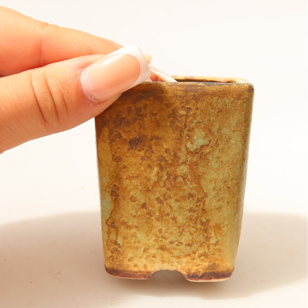 Bonsaischale aus Keramik 5 x 5 x 6,5 cm, grün
