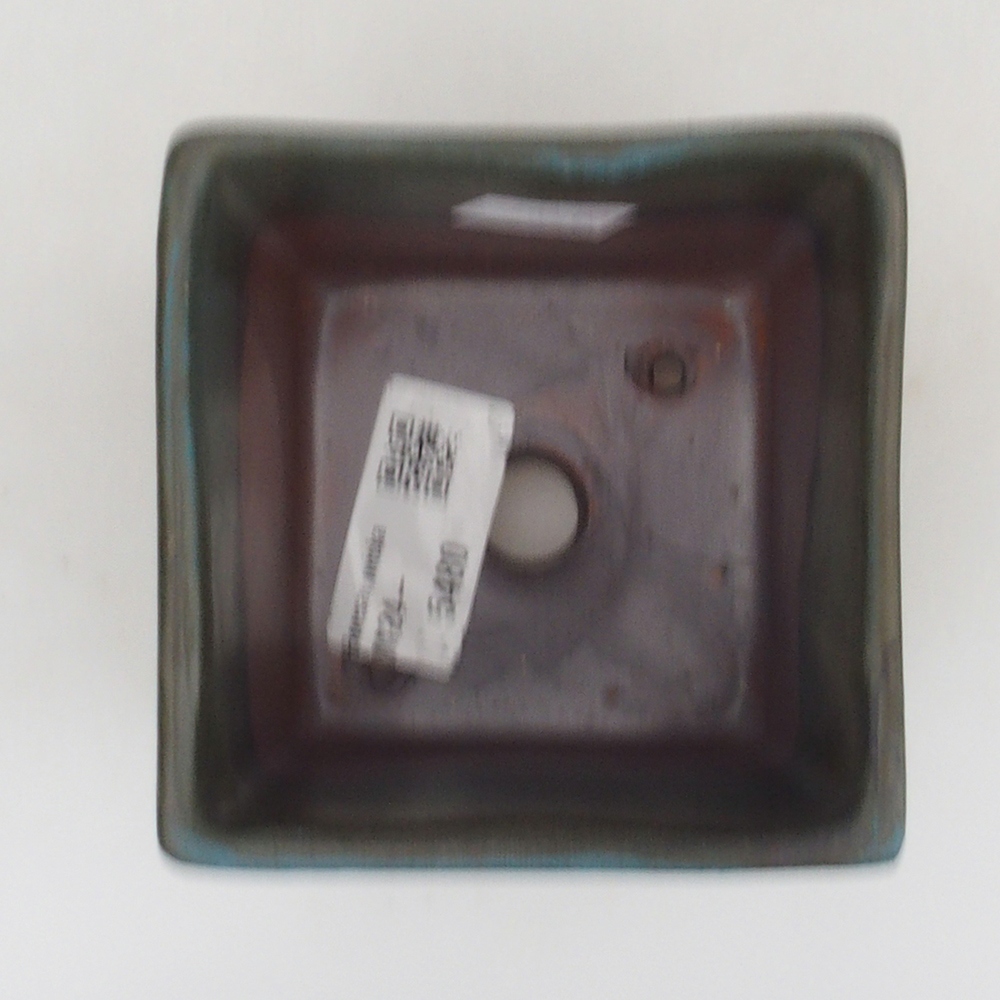 Keramik-Bonsaischale 8,5 x 8,5 x 8,5 cm, Farbe blau