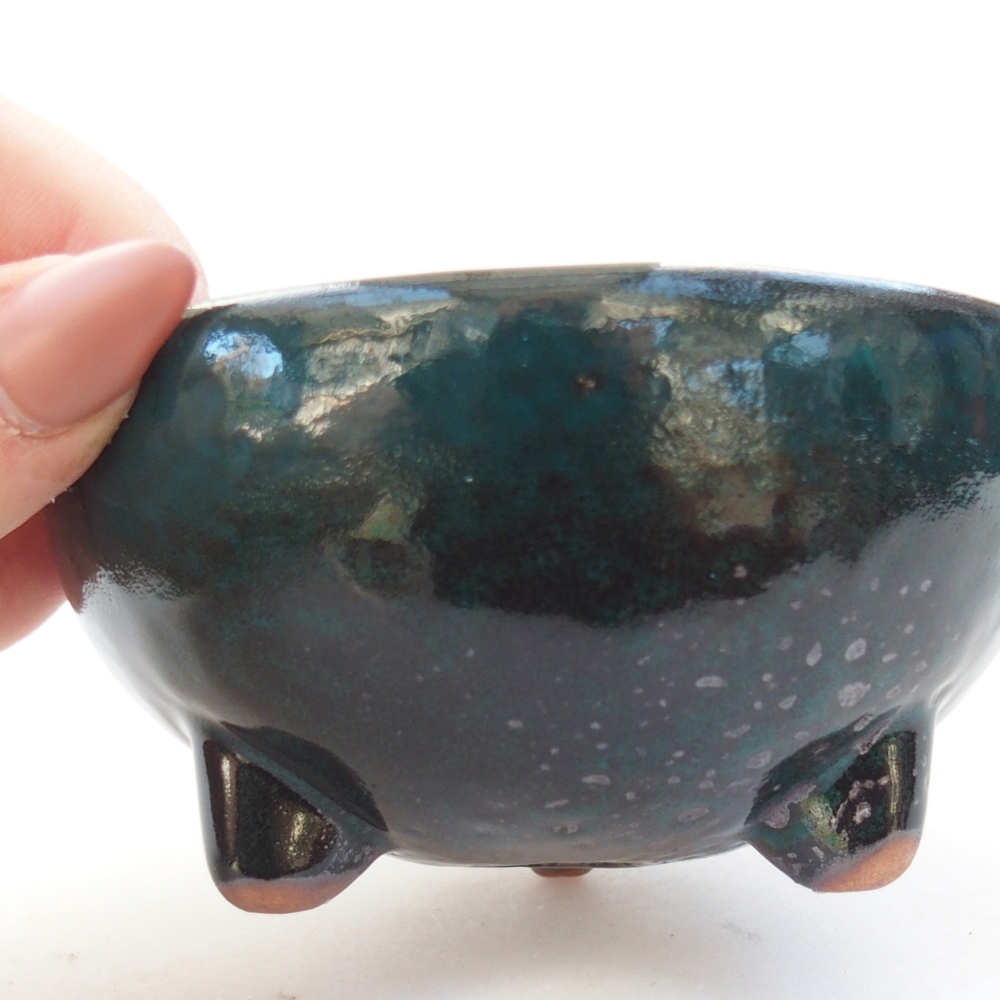 Bonsaischale aus Keramik 9,5 x 9,5 x 5 cm, grün