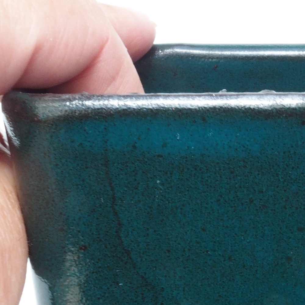 Keramik-Bonsaischale 8,5 x 8,5 x 11 cm, Farbe Grün