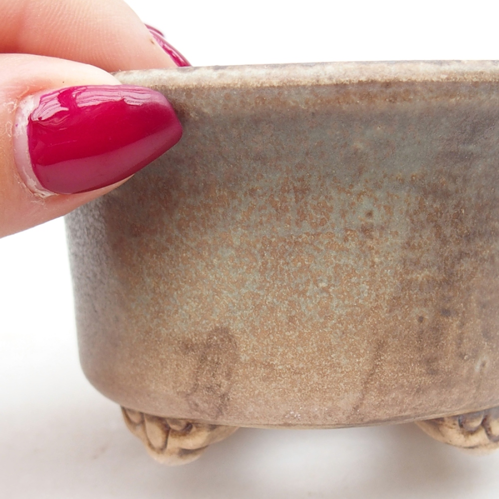 Bonsaischale aus Keramik 9 x 9 x 3,5 cm, Farbe Grün
