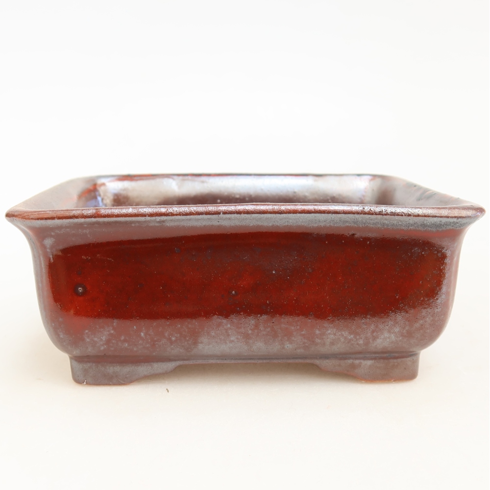 Keramik-Bonsai-Schale 12 x 10 x 5 cm, Farbe: rot