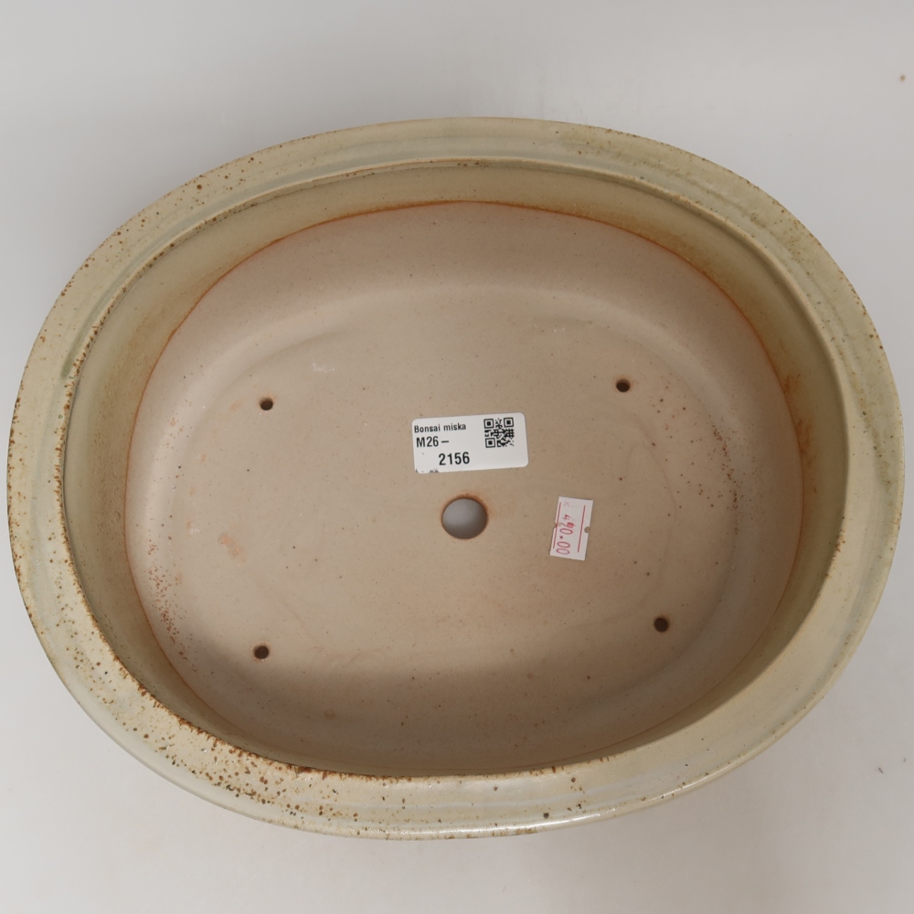 Bonsaischale aus Keramik 26 x 22 x 8 cm, Farbe beige