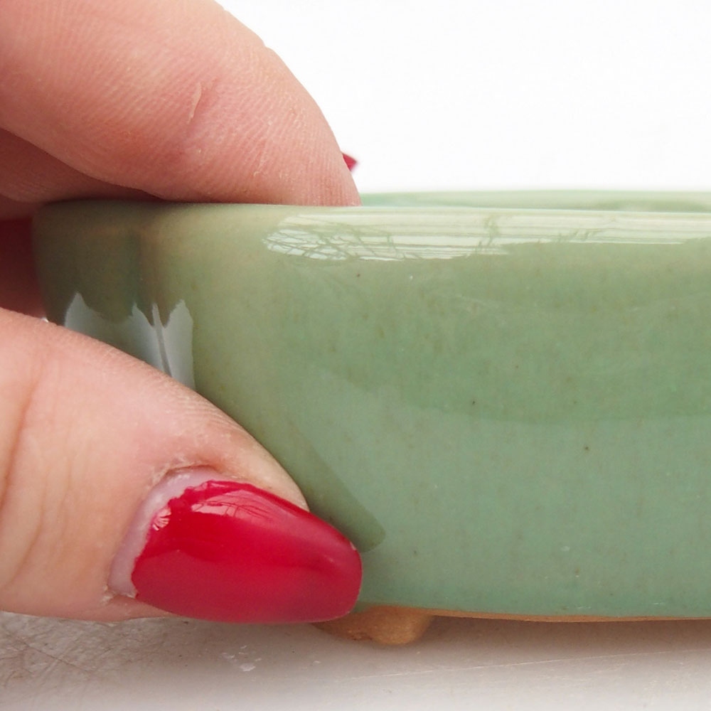 Bonsaischale aus Keramik 10,5 x 8,5 x 3,5 cm, grün