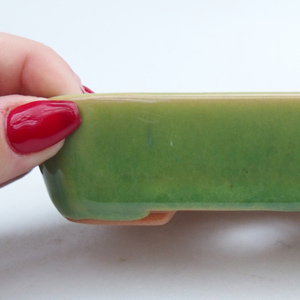 Bonsaischale aus Keramik 12 x 9 x 3 cm, grün