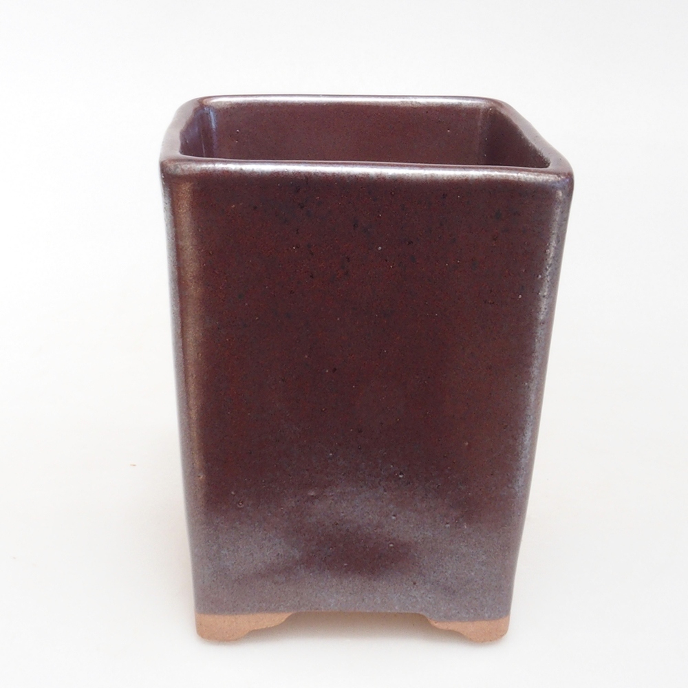 Keramik-Bonsaischale 8,5 x 8,5 x 11 cm, Farbe braun