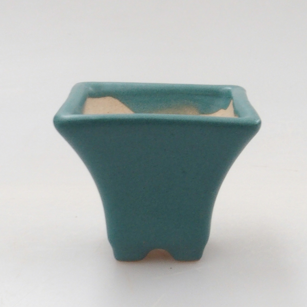 Keramik Bonsai Schale 4 x 4 x 3,5 cm, Farbe blau