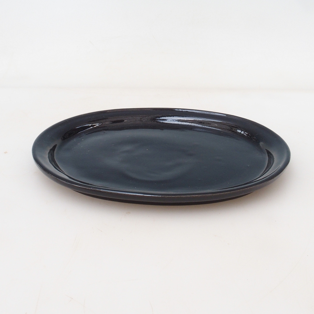 Bonsaischale oval S – 20 x 16,5 x 1,5 cm – schwarz