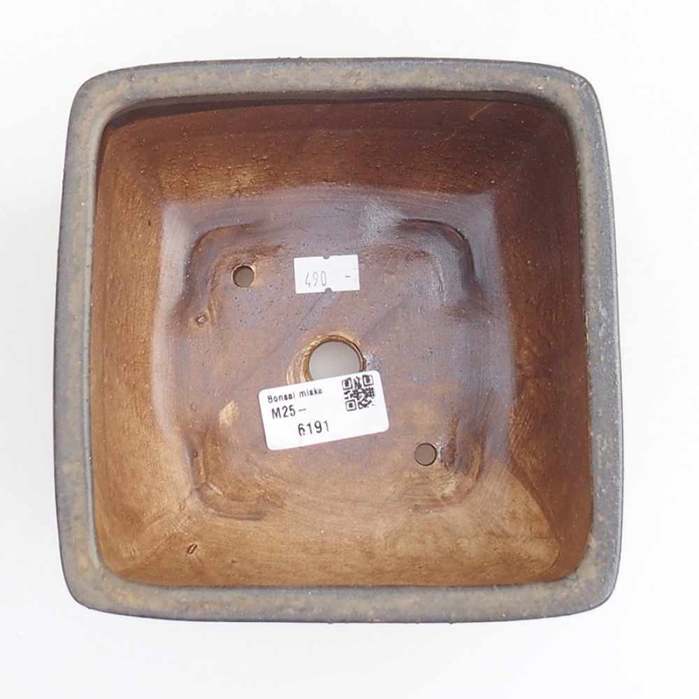 Bonsaischale aus Keramik 16 x 16 x 9 cm,  Farbe braun