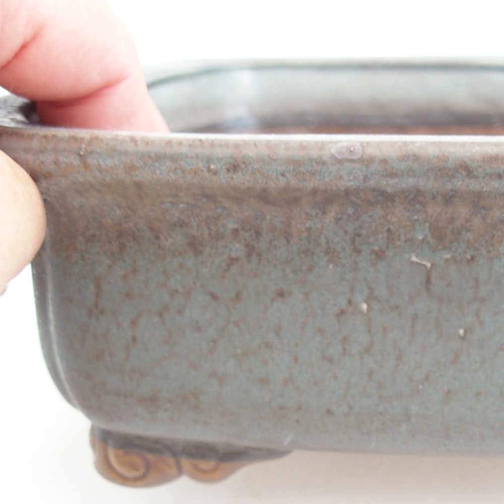 Bonsaischale aus Keramik 24,5 x 19 x 7 cm, Farbe blau