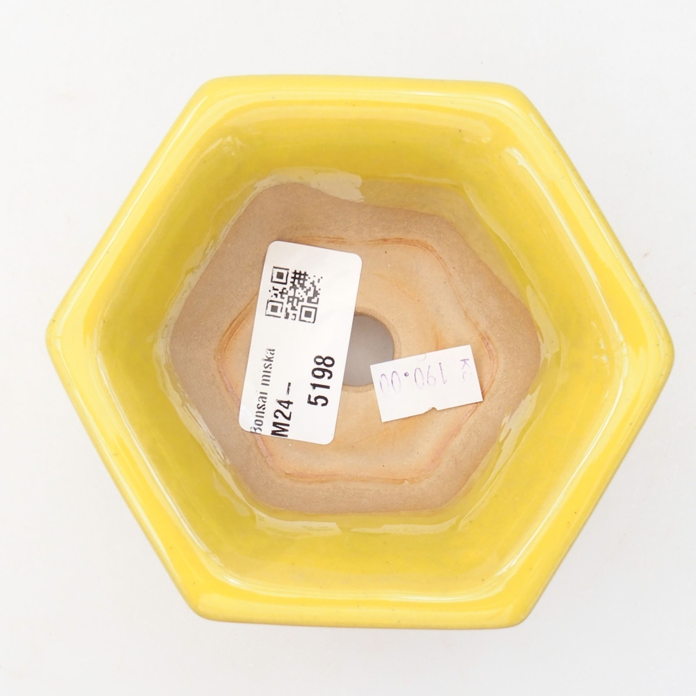 Keramik-Bonsaischale 10,5 x 9,5 x 5,5 cm, Farbe Gelb