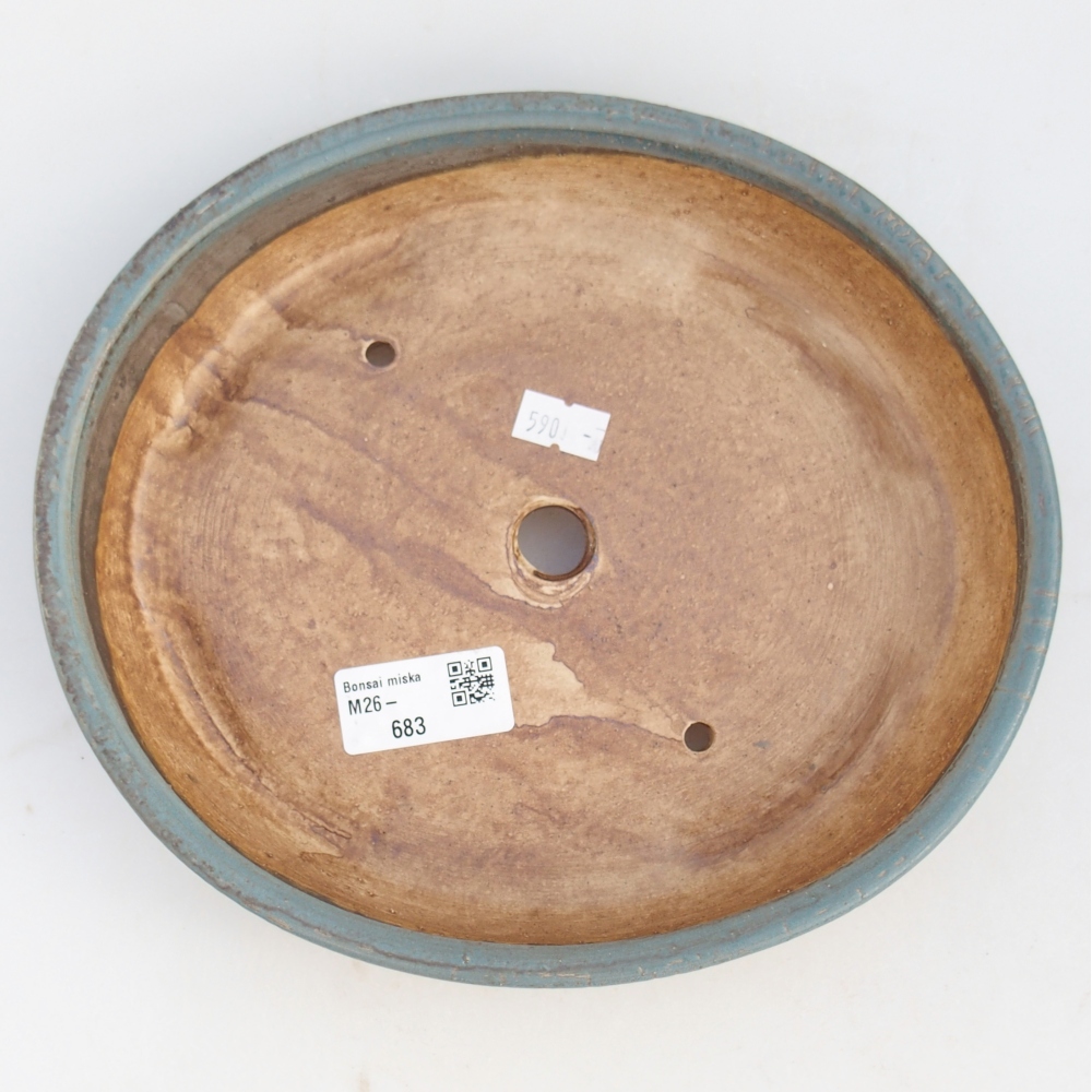 Bonsaischale aus Keramik 23 x 20 x 4,5 cm, Farbe blau