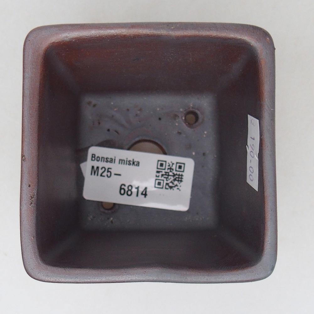 Bonsaischale aus Keramik 7,5 x 7,5 x 7 cm, metallfarben
