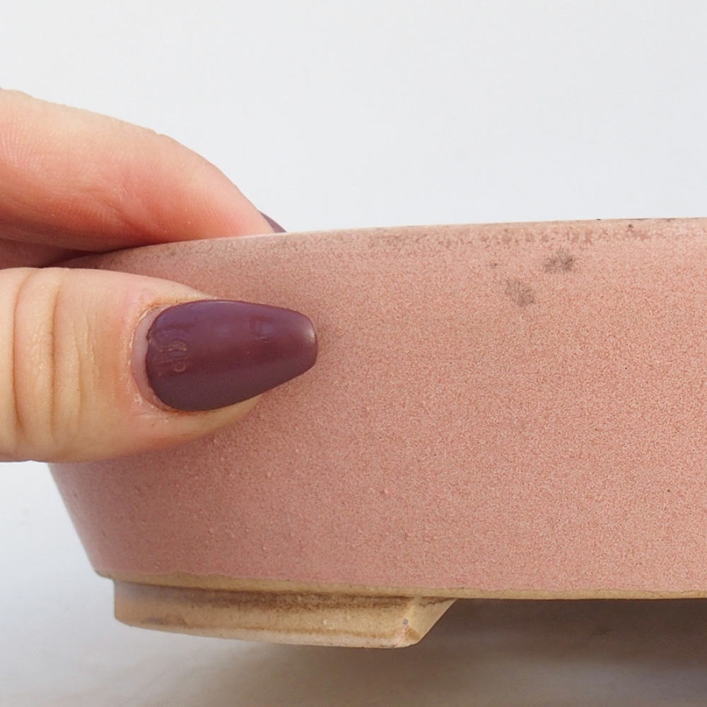 Keramik-Bonsaischale 18,5 x 16,5 x 4 cm, Farbe rosa