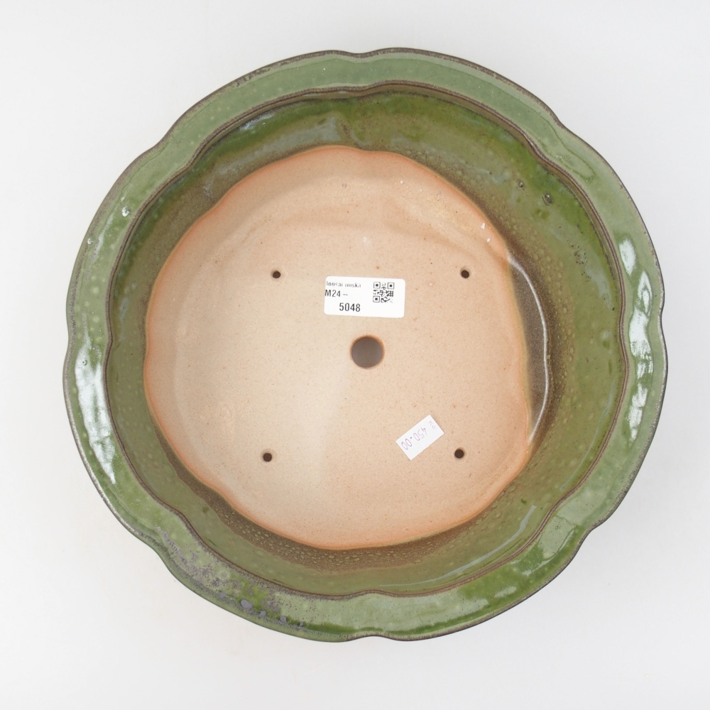Keramik-Bonsaischale 26 x 26 x 8 cm, Farbe Grün