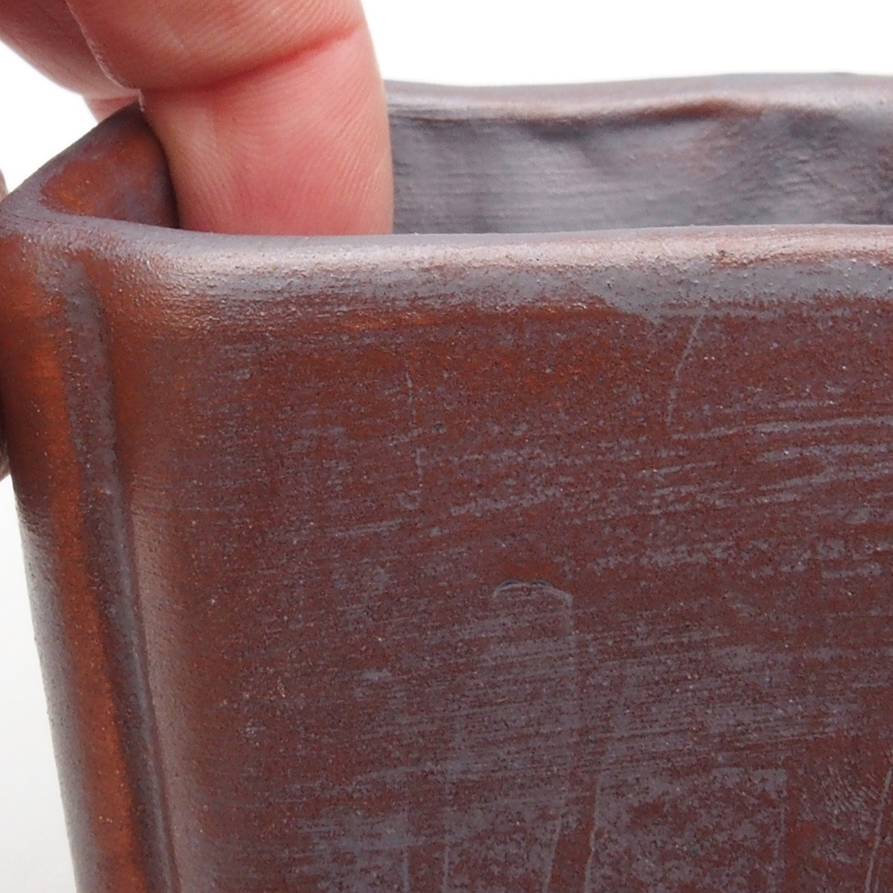 Keramik-Bonsaischale 7 x 7 x 8 cm, Farbe metallische