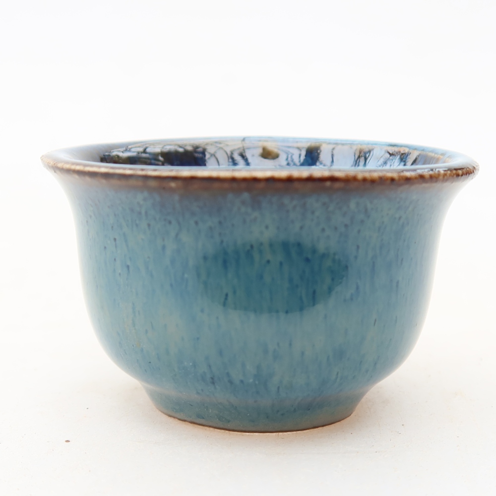 Keramik-Bonsai-Schale 5,5 × 5 × 3 cm, Farbe: blau