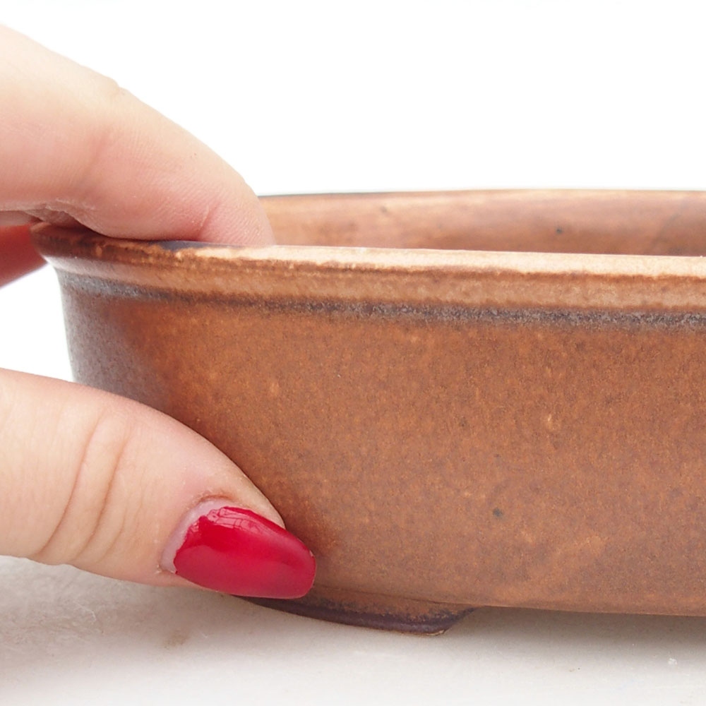 Bonsaischale aus Keramik 19 x 14 x 5 cm, braun