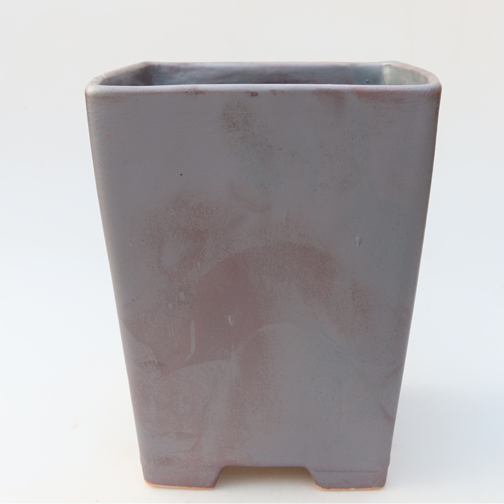 Bonsaischale aus Keramik 15 x 15 x 19,5 cm, metallfarben