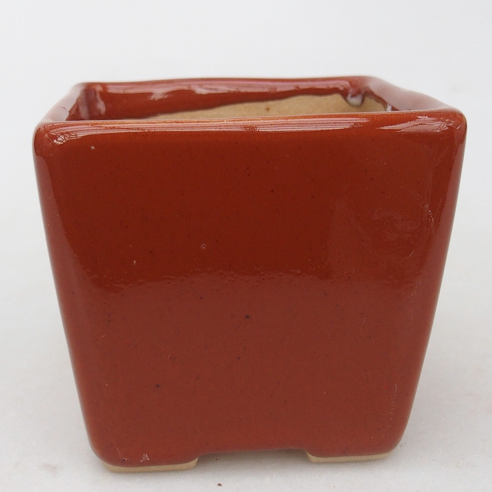 Bonsaischale aus Keramik 7,5 x 7,5 x 7 cm, braun