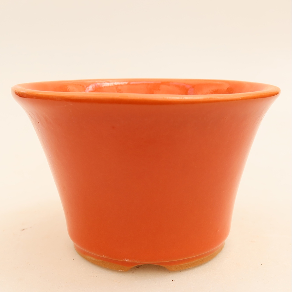 Keramik-Bonsai-Schale 11 x 11 x 7 cm, Farbe: Orange