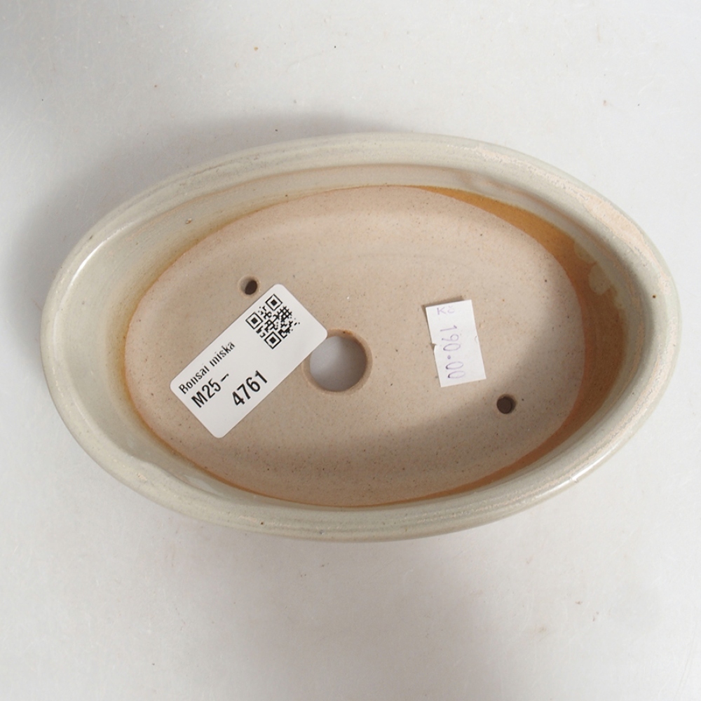 Keramik-Bonsaischale 15 x 9,5 x 4 cm, Farbe Beige