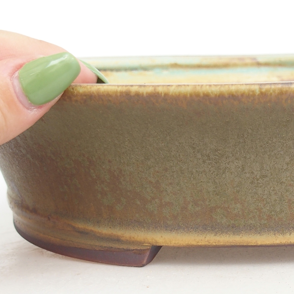 Bonsaischale aus Keramik 28 x 25 x 6,5 cm, grün