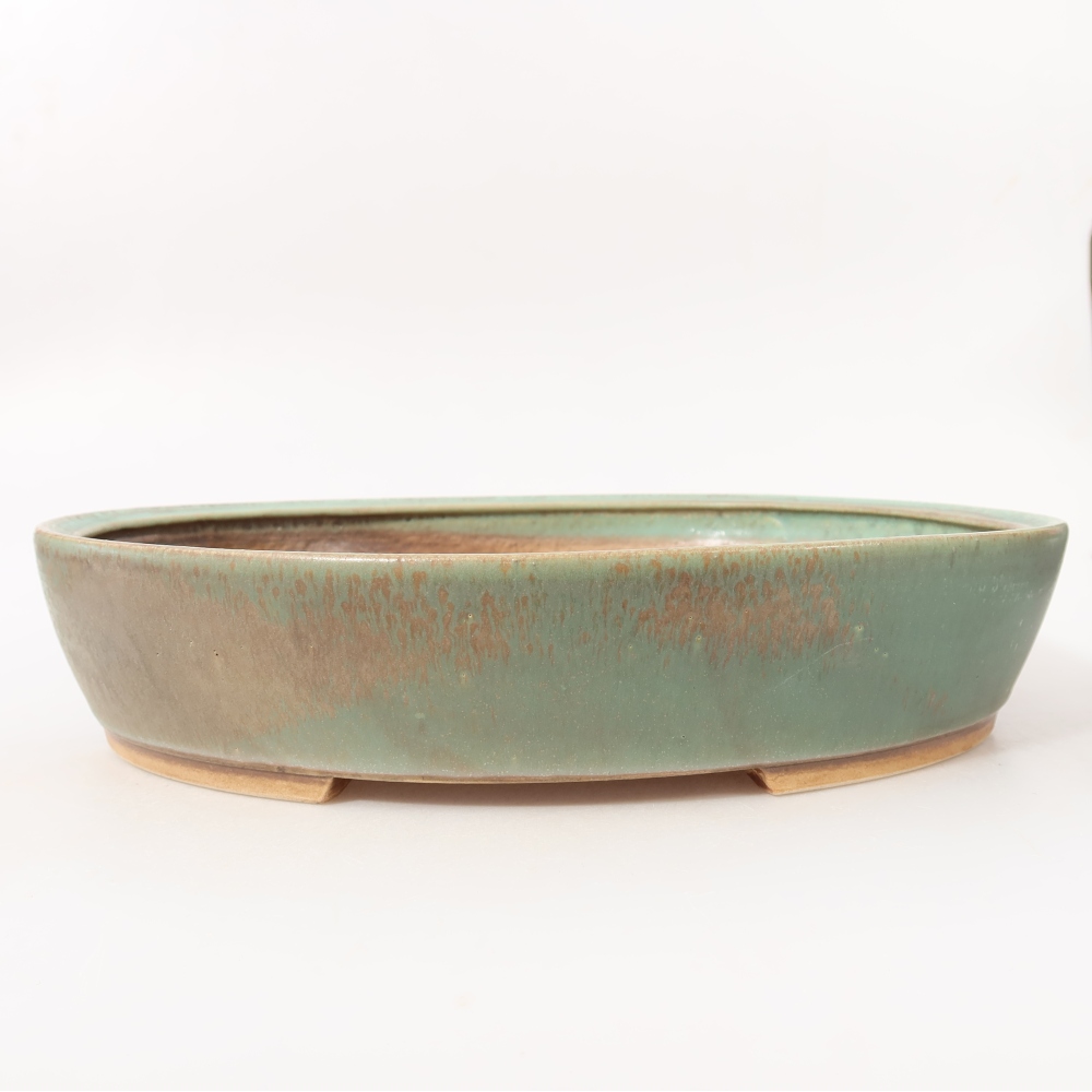 Bonsaischale aus Keramik 31,5 x 27,5 x 6 cm, grün
