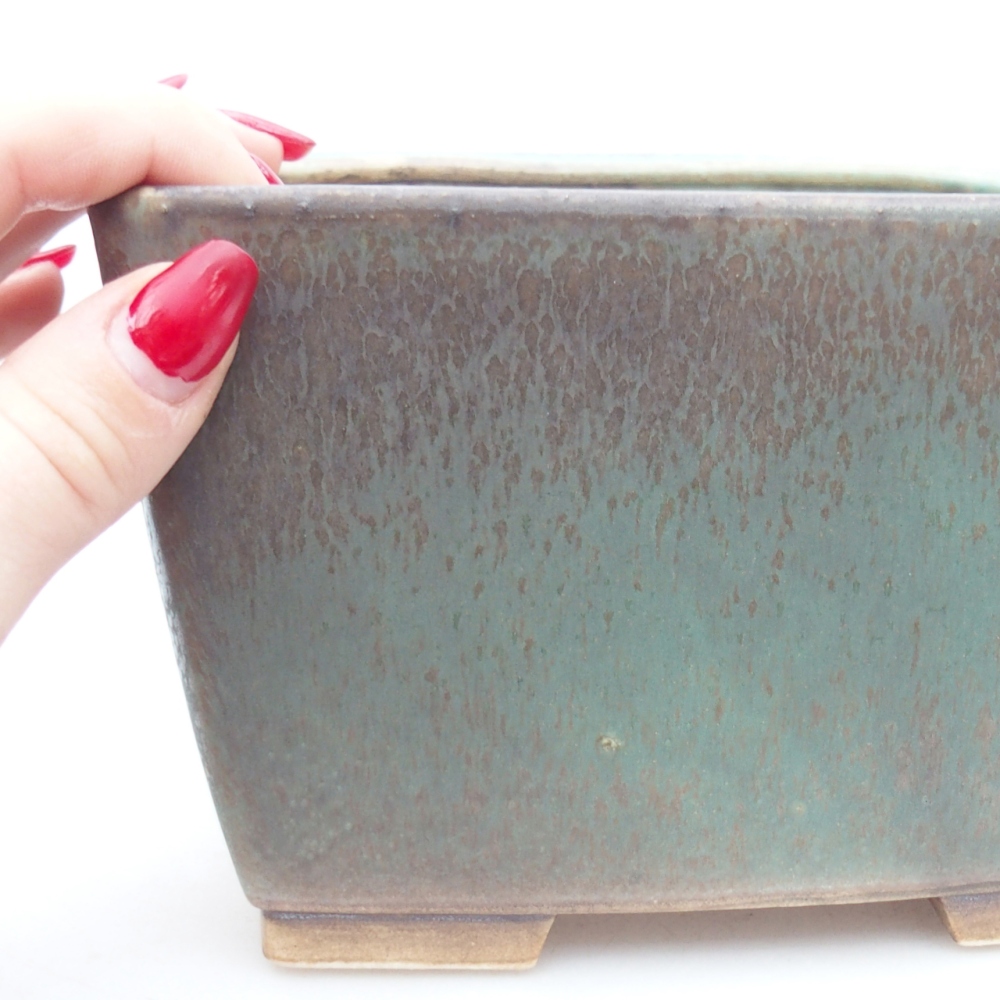 Bonsaischale aus Keramik 16 x 16 x 10 cm, grün