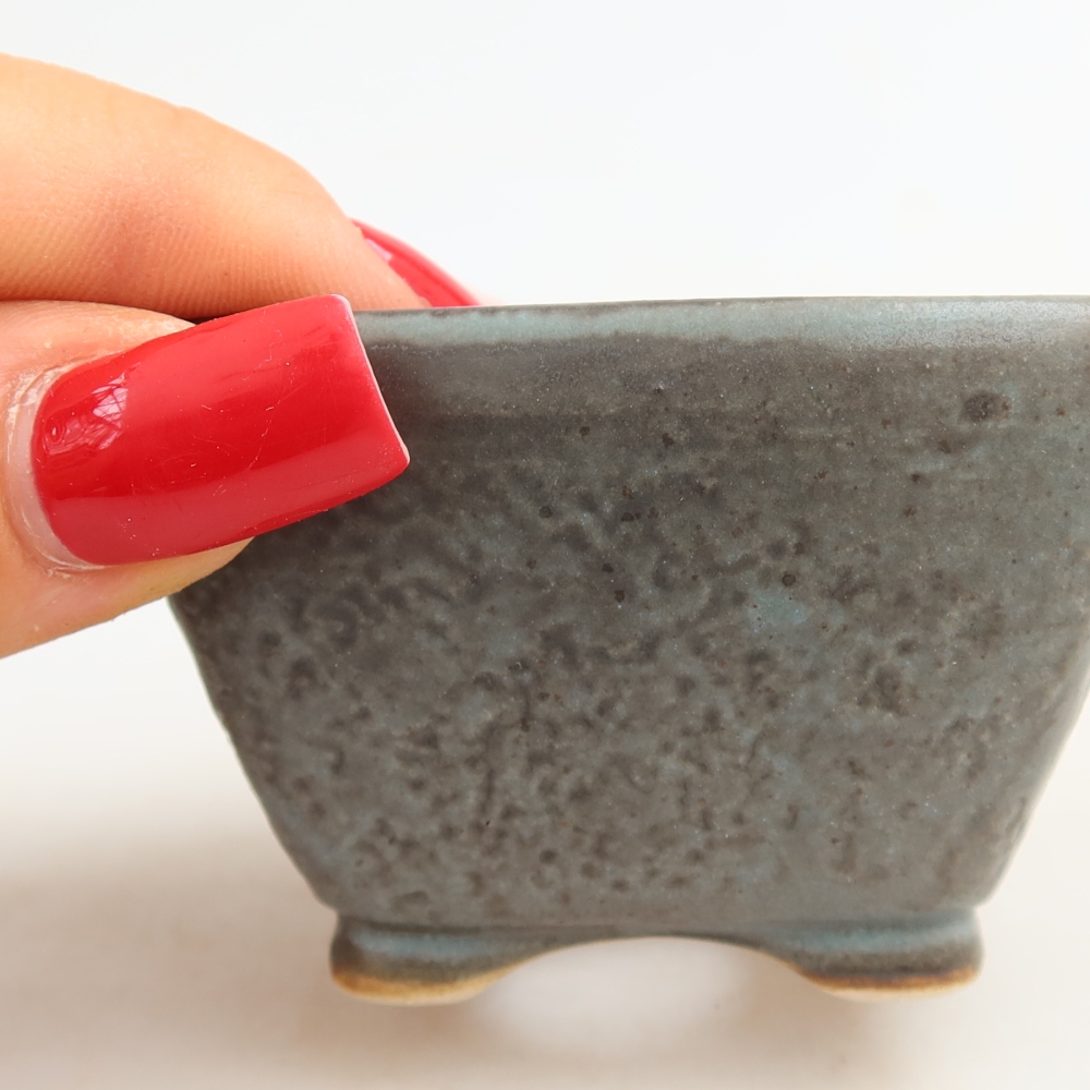 Keramik-Bonsai-Schale, 6 x 6 x 4 cm, Farbe: Blau