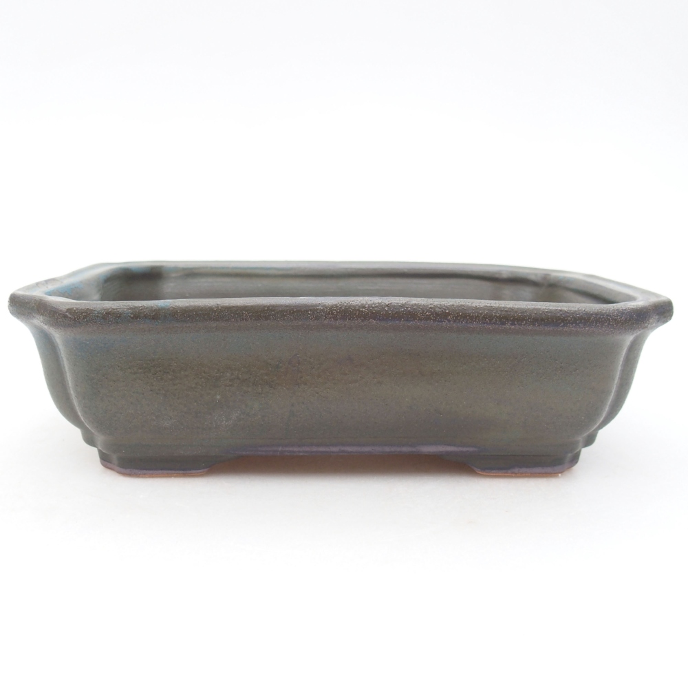 Keramik-Bonsaischale 18 x 13,5 x 5 cm, Farbe grau