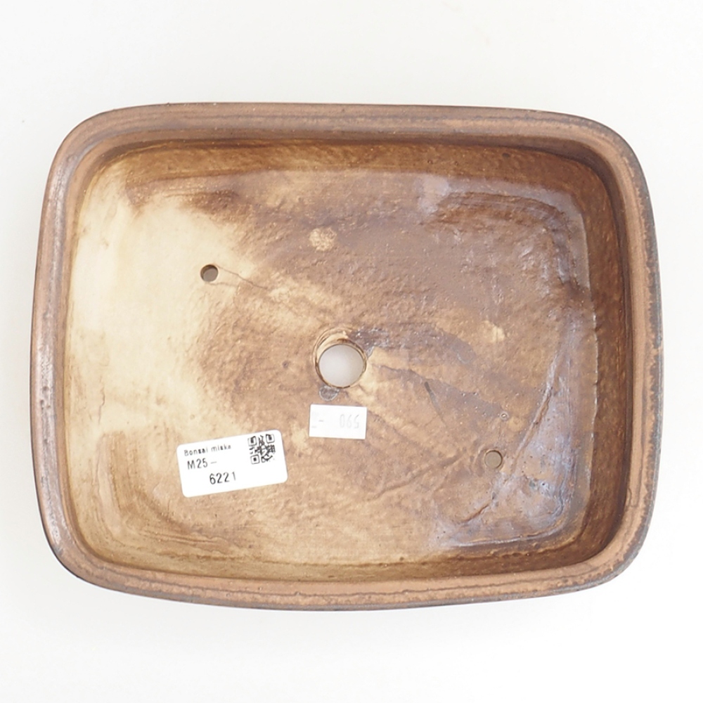 Bonsaischale aus Keramik 21,5 x 17,5 x 5,5 cm, braun