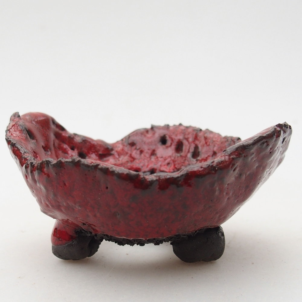 Keramikschale 8,5 x 8 x 4,5 cm , Farbe rot