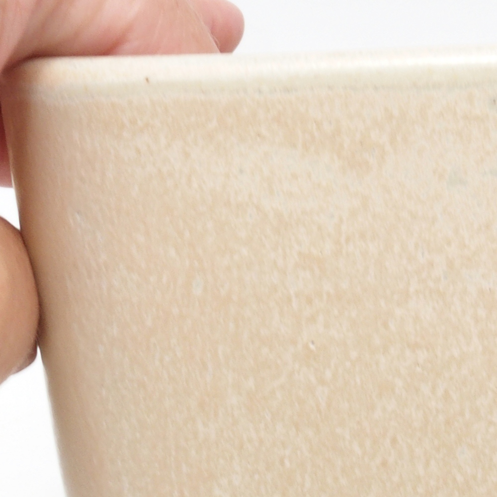 Keramik-Bonsaischale 13 x 13 x 13,5 cm, Farbe beige