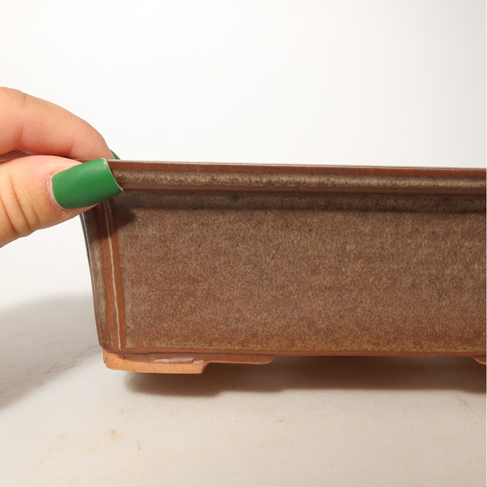 Keramikschale  20 x 15,5 x 5,5 cm, Farbe: braun