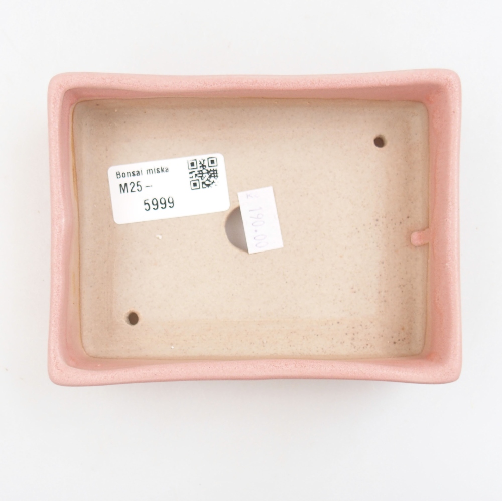 Keramik-Bonsaischale 12,5 x 9,5 x 3,5 cm, Farbe rosa