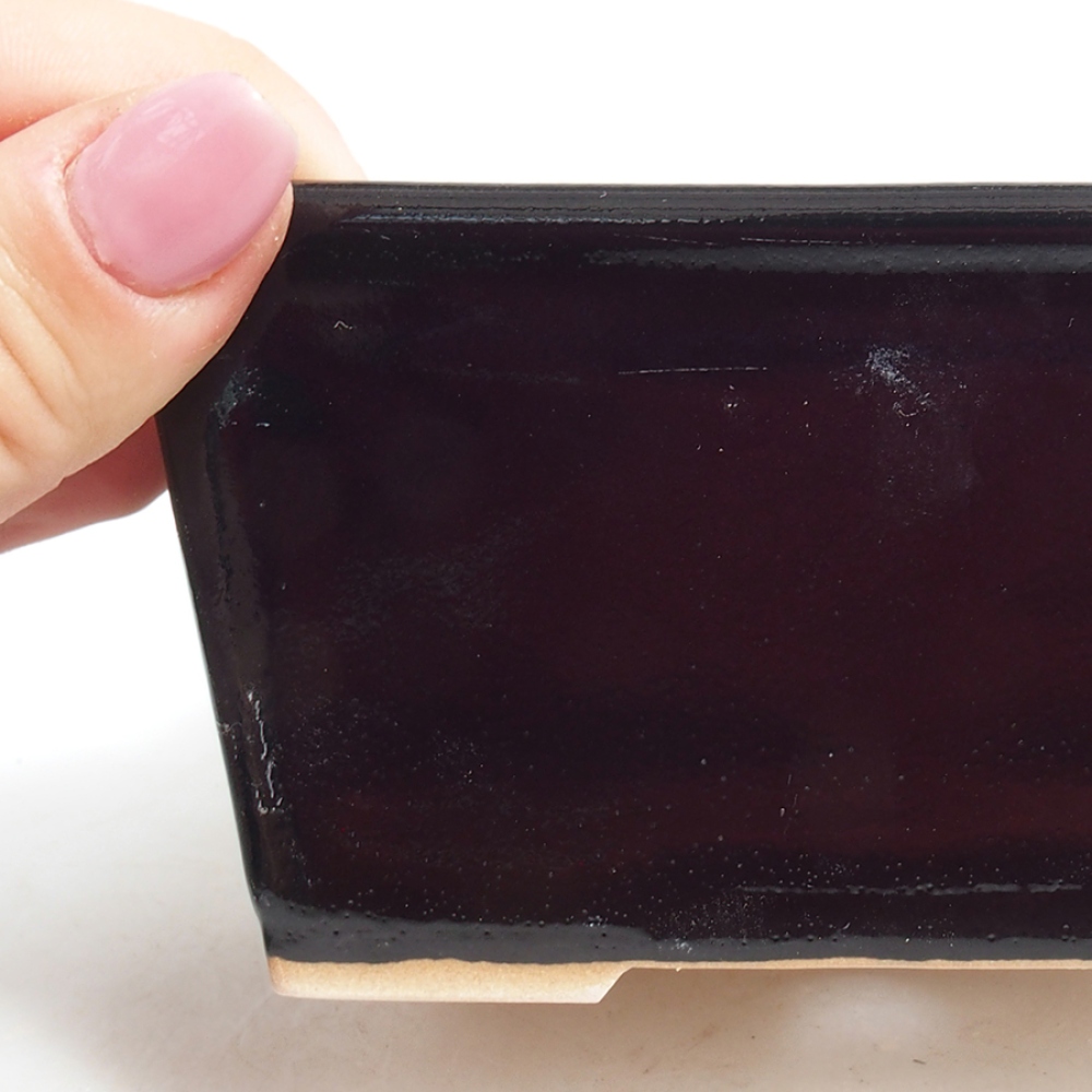 Keramik-Bonsaischale 11,5 x 10,5 x 6 cm, Farbe Schwarz