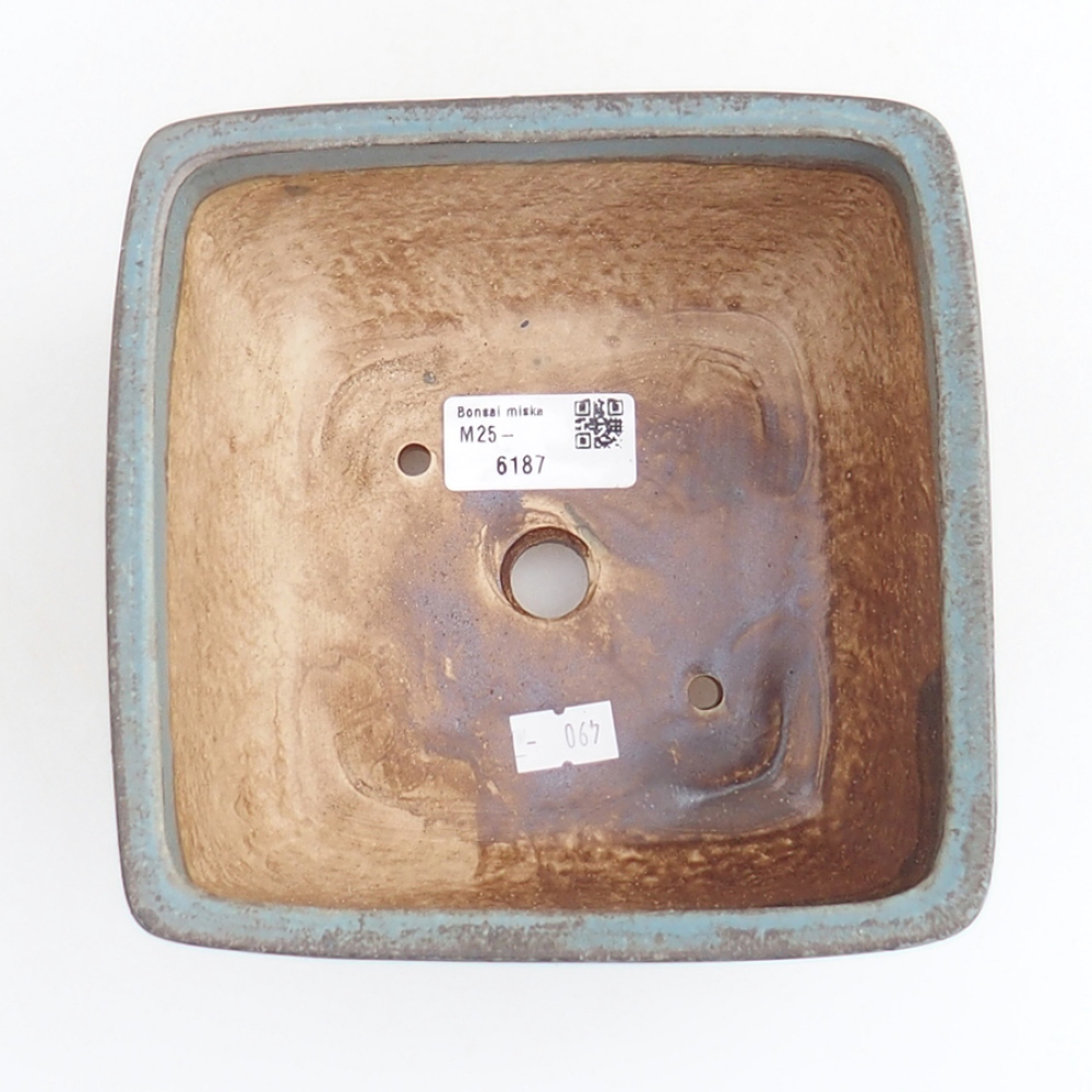 Bonsaischale aus Keramik 16 x 16 x 9 cm,  Farbe blau