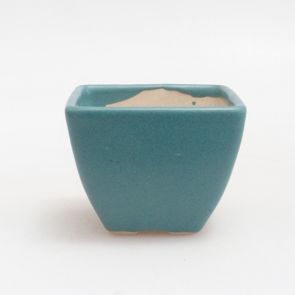 Keramik Bonsai Schale 5,5 x 5,5 x 4,5 cm, Farbe blau