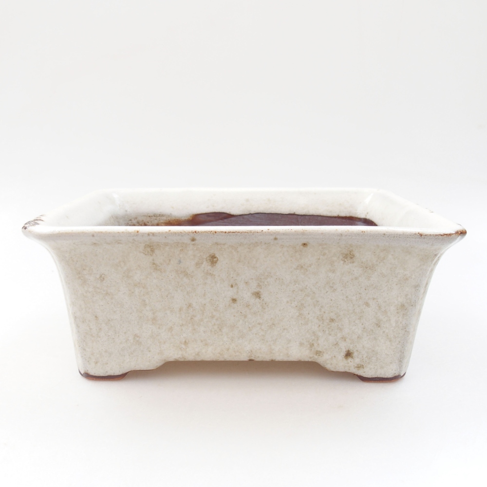 Keramik-Bonsaischale 18 x 14 x 7,5 cm, Farbe Weiß