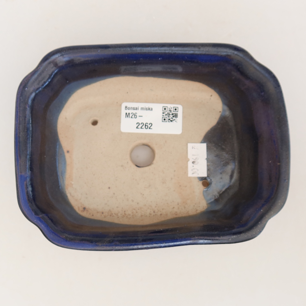 Bonsaischale aus Keramik 15,5 x 12 x 4,5 cm, Farbe blau