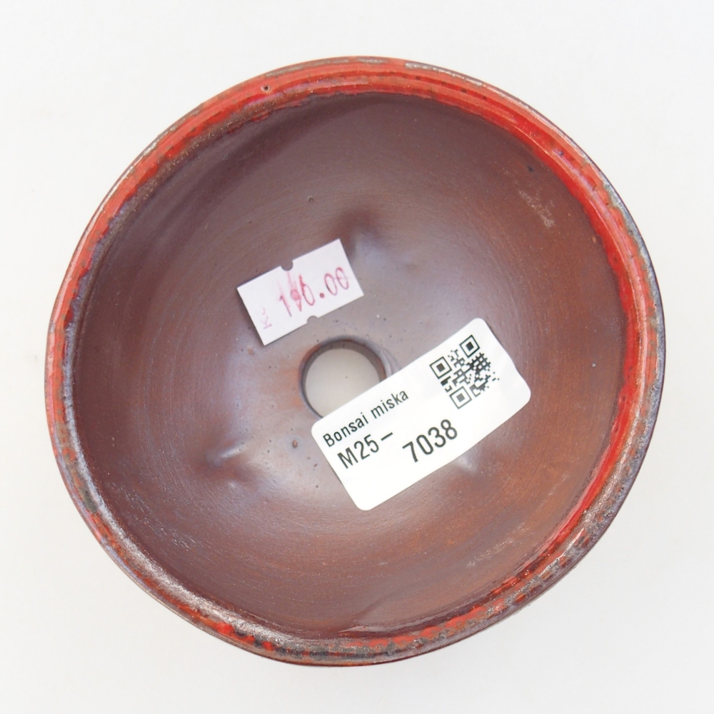Bonsaischale aus Keramik 9,5 x 9,5 x 5 cm, Farbe rot