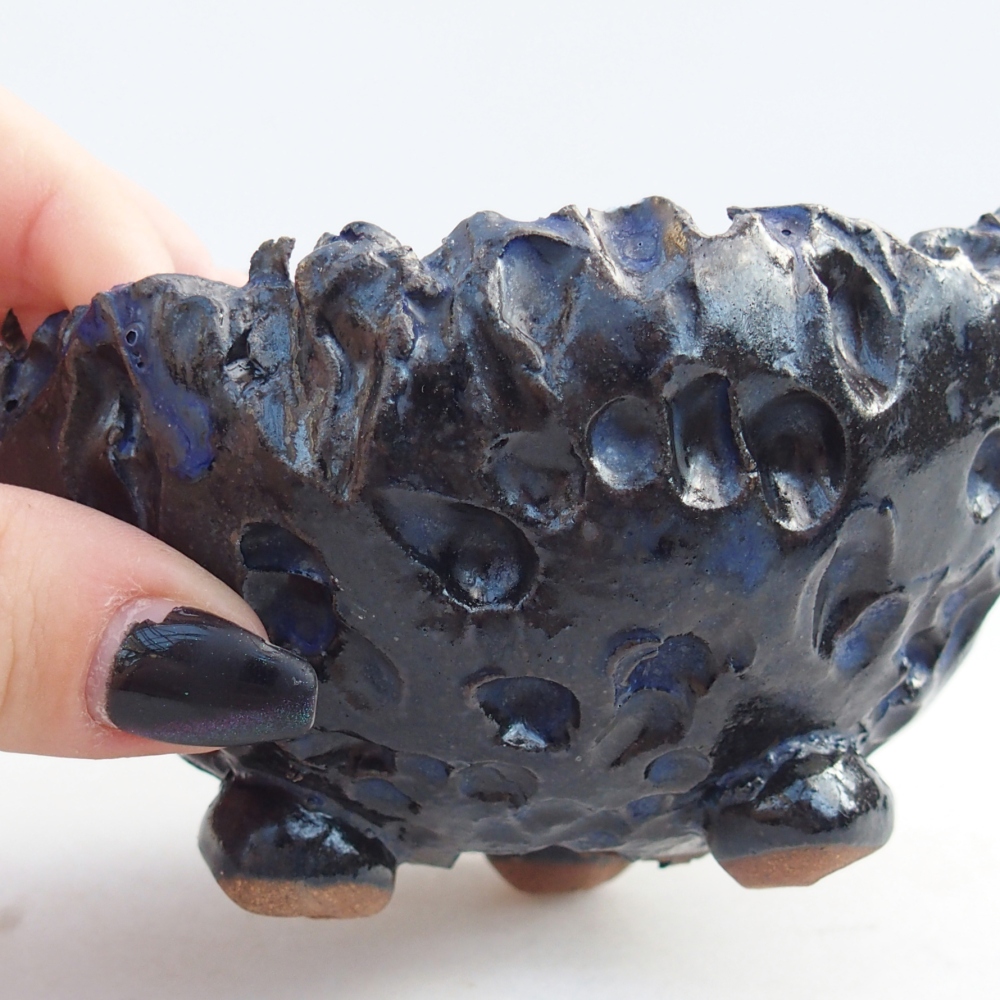 Keramische Muschel 10 x 9 x 7 cm , Farbe blau