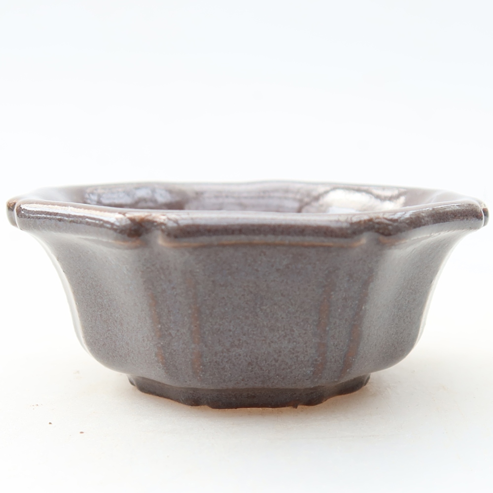Keramik-Bonsai-Schale 6 x 6 x 2,5 cm, Farbe: grau