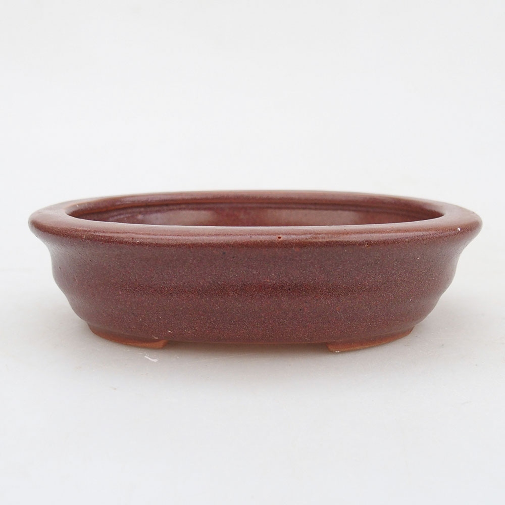 Bonsaischale aus Keramik 12 x 10 x 3 cm, bordeauxrot