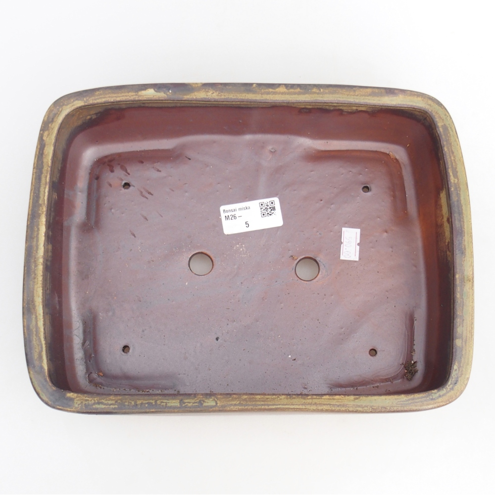Bonsaischale aus Keramik 26,5 x 20,5 x 7 cm, grün