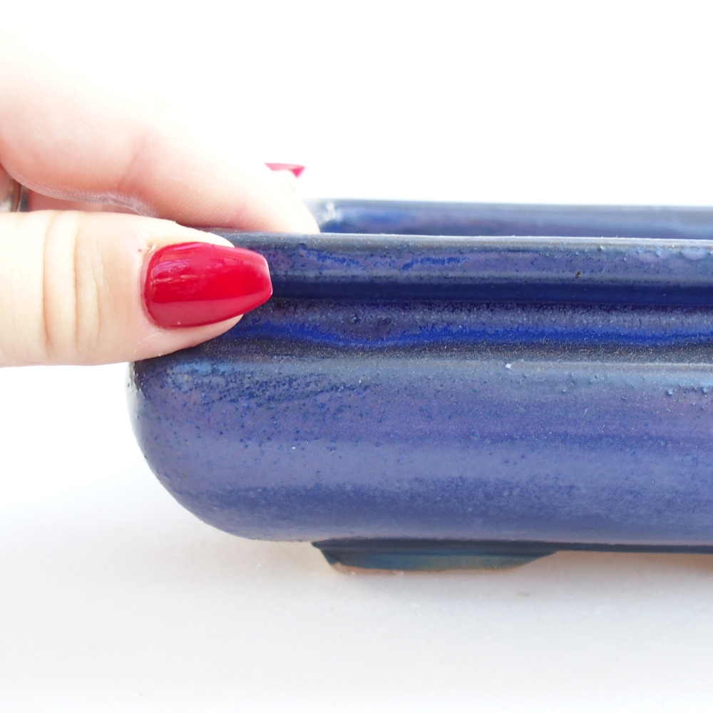 Bonsaischale aus Keramik 15,5 x 15,5 x 6 cm, Farbe blau